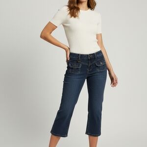Elegant Dark Blue Cropped Jeans